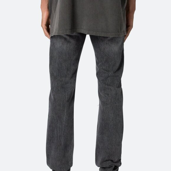 NWT mnml Men's D530 Zipper Straight Denim Jeans Washed Black Size 31 Streetwear - Picture 7 of 12